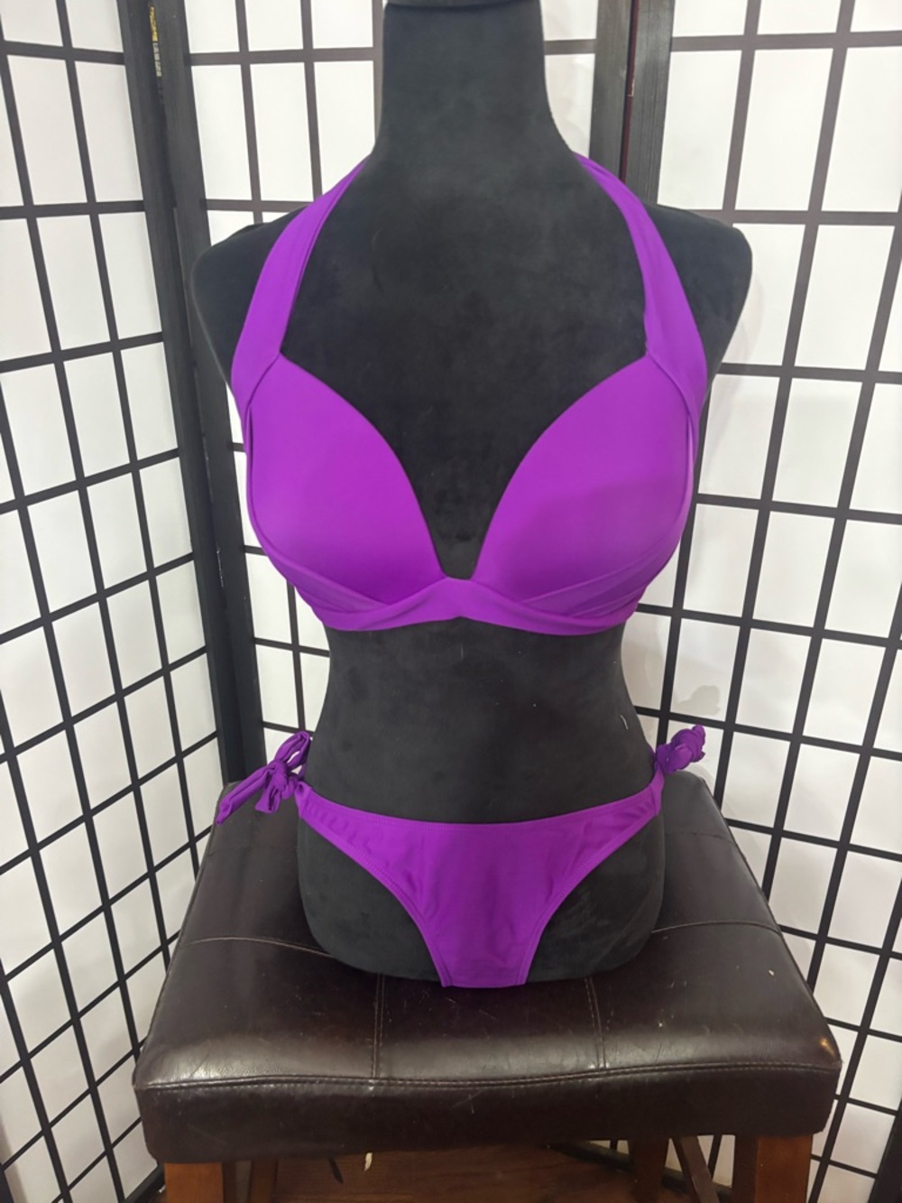 SHEIN Violet Halter Tie-Side Bikini Set